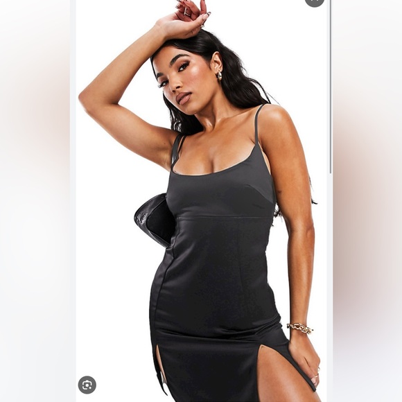 ASOS satin slit square neck cami mini dress US 6-NWT - Picture 3 of 3